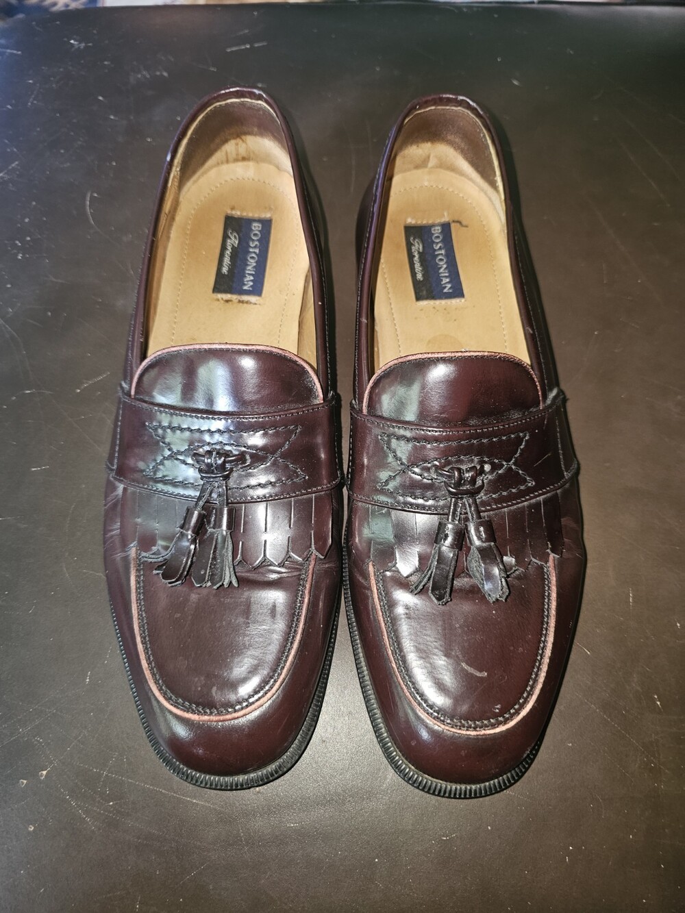 Bostonian Florentine Men's Brown Leather Loafers w/Tassels Madein ItalySize10.5M